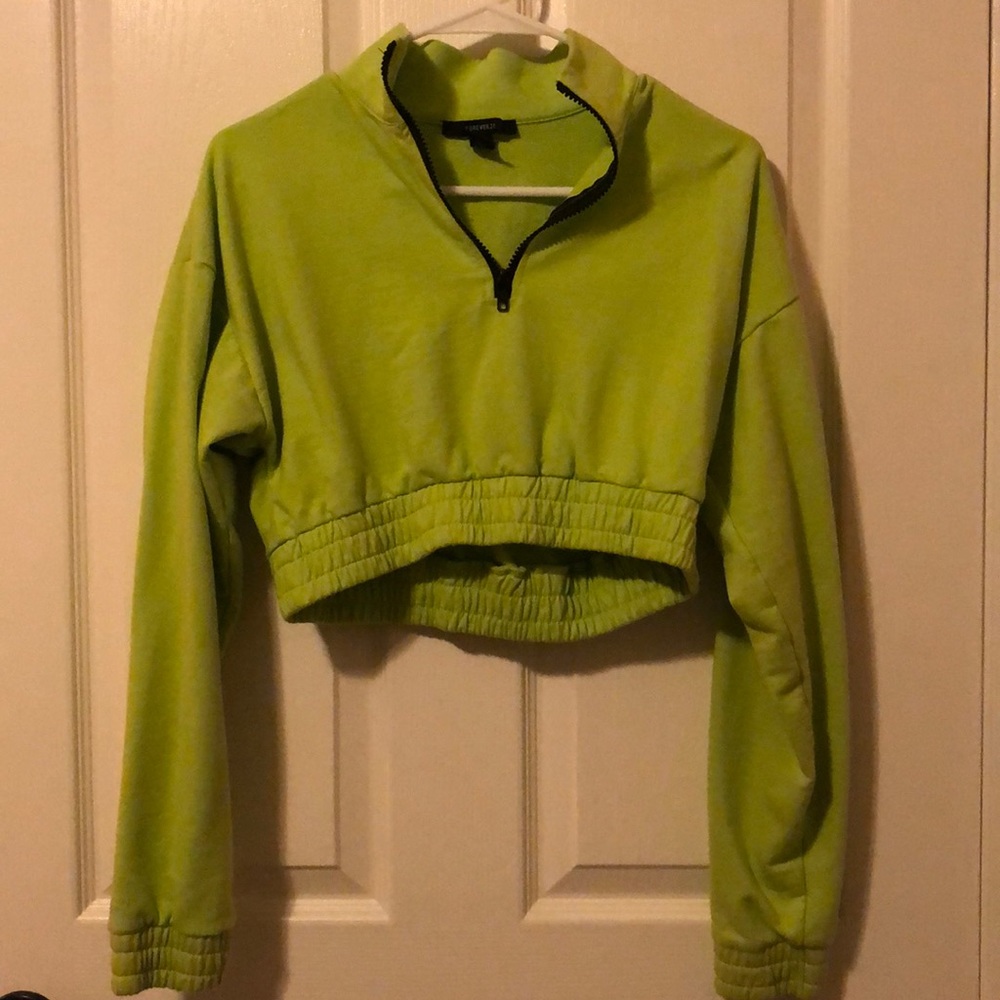 Forever 21 Neon Cropped Sweatshirt